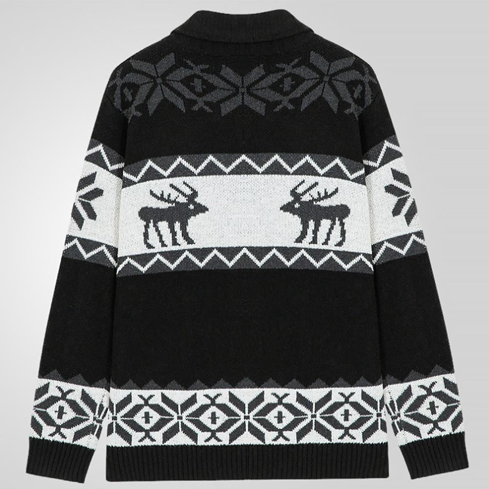 Men's Christmas Reindeer Knit Cardigan Sweater | NCS
