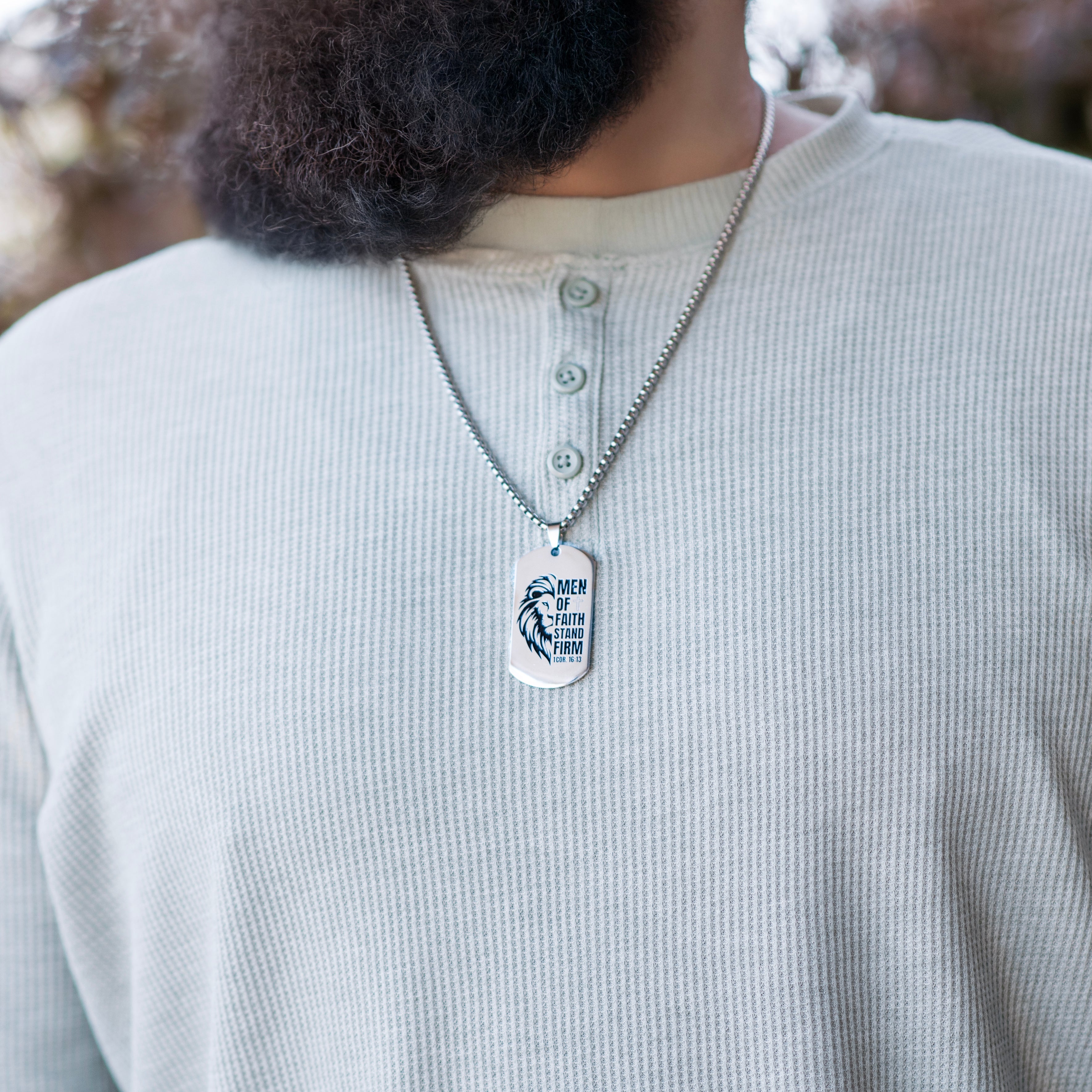 Men of Faith Dog Tag Necklace