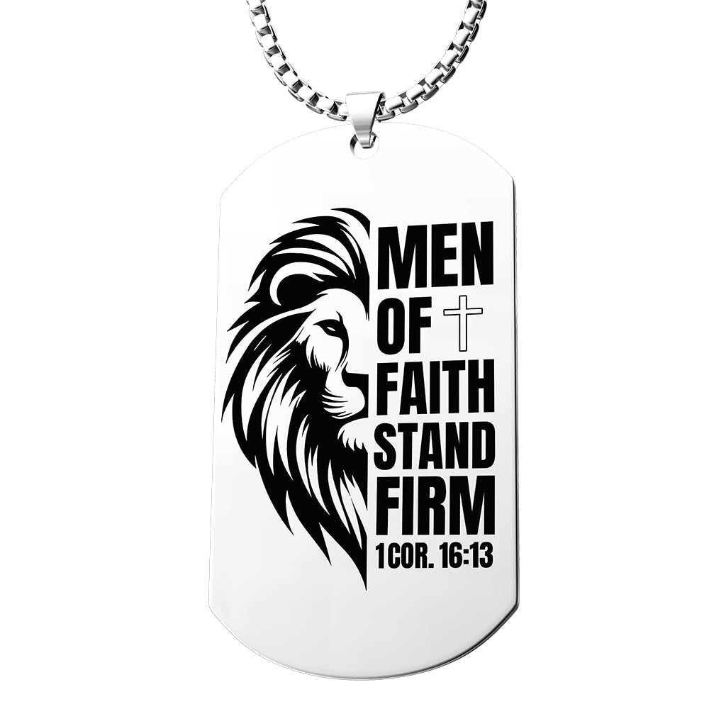Men of Faith Dog Tag Necklace