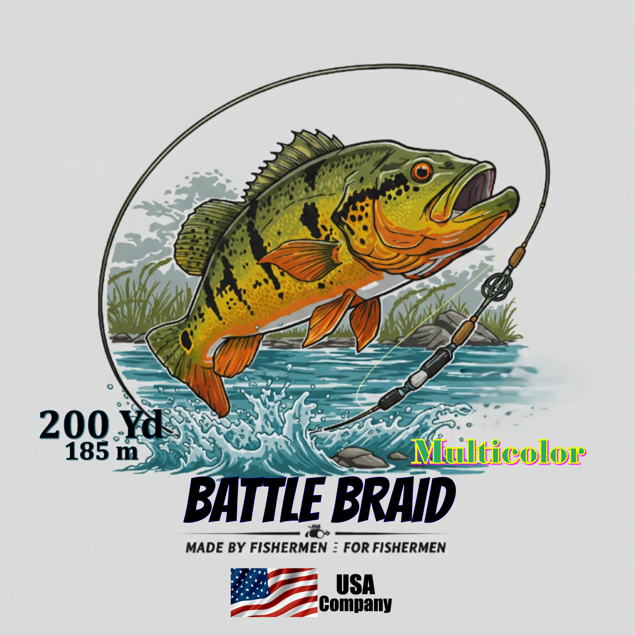 MULTICOLOR 200/300 YARD SPOOL 8x PE