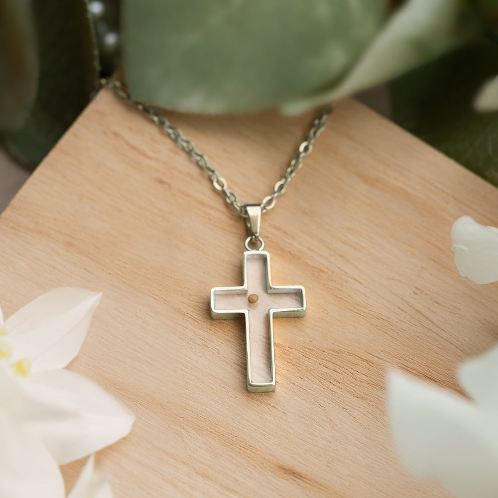 Mustard Seed Cross Necklace