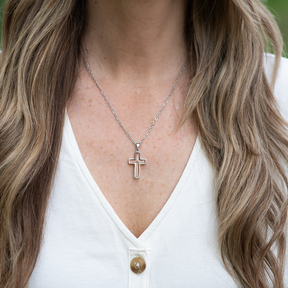 Mustard Seed Cross Necklace