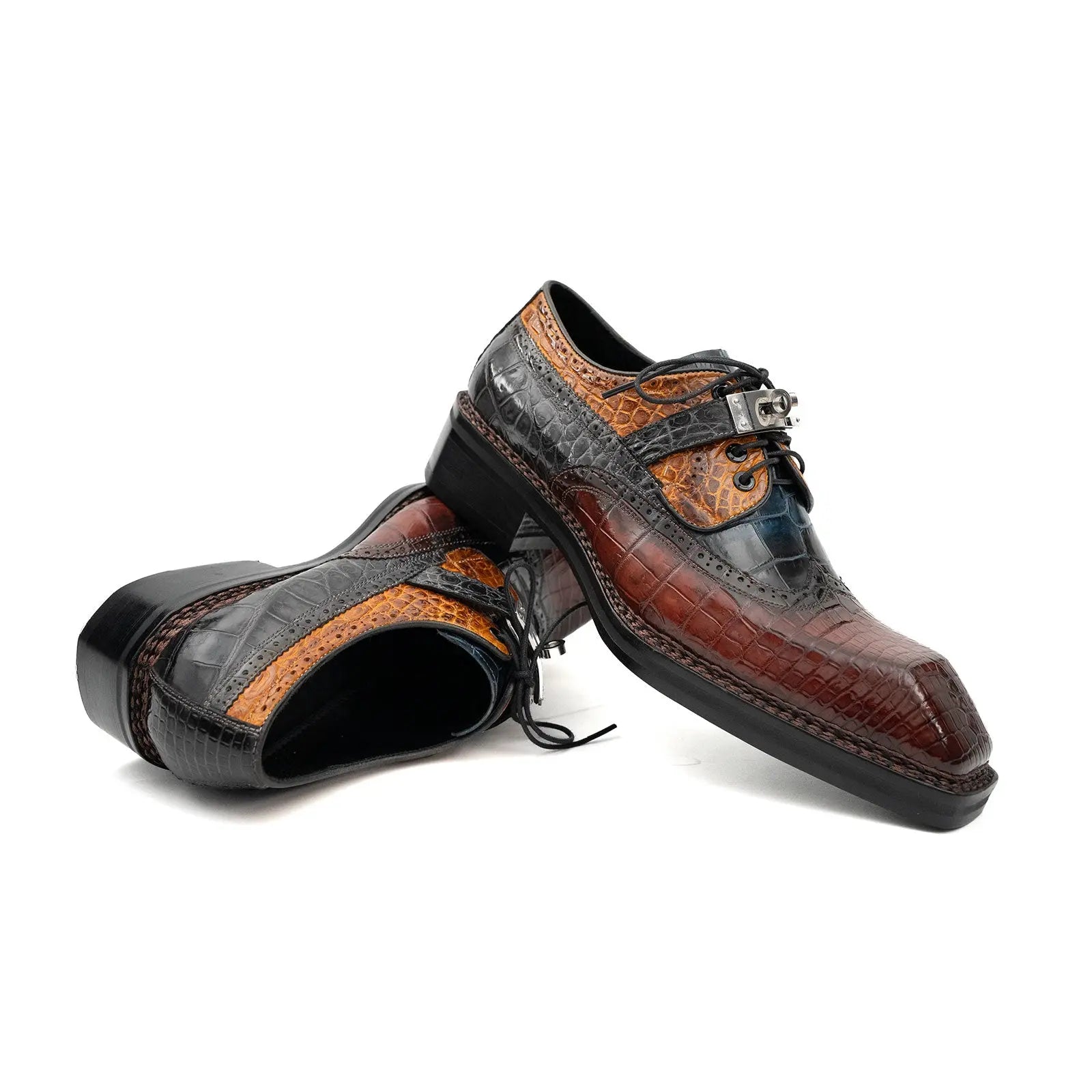 Nile Croc Buckle Wingtip Derby