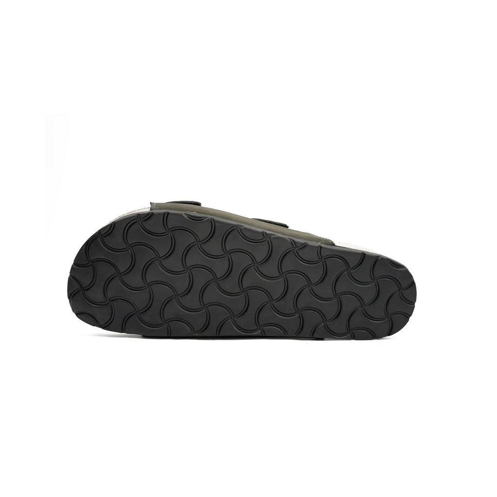 Olive Green Double - Strap Slides