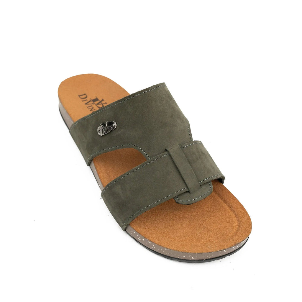 Olive Green Strap Slides