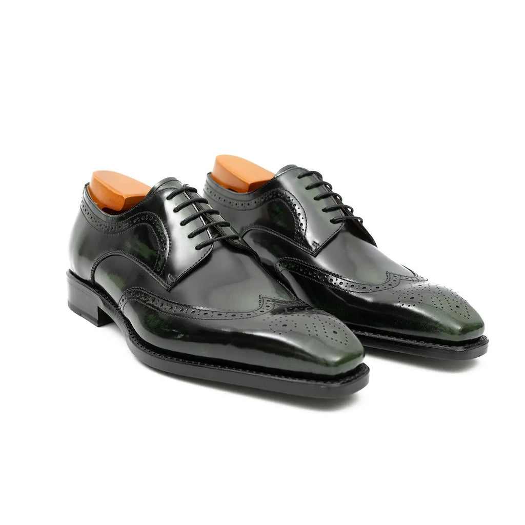 Patent leather goodyear welt dress shoes Green