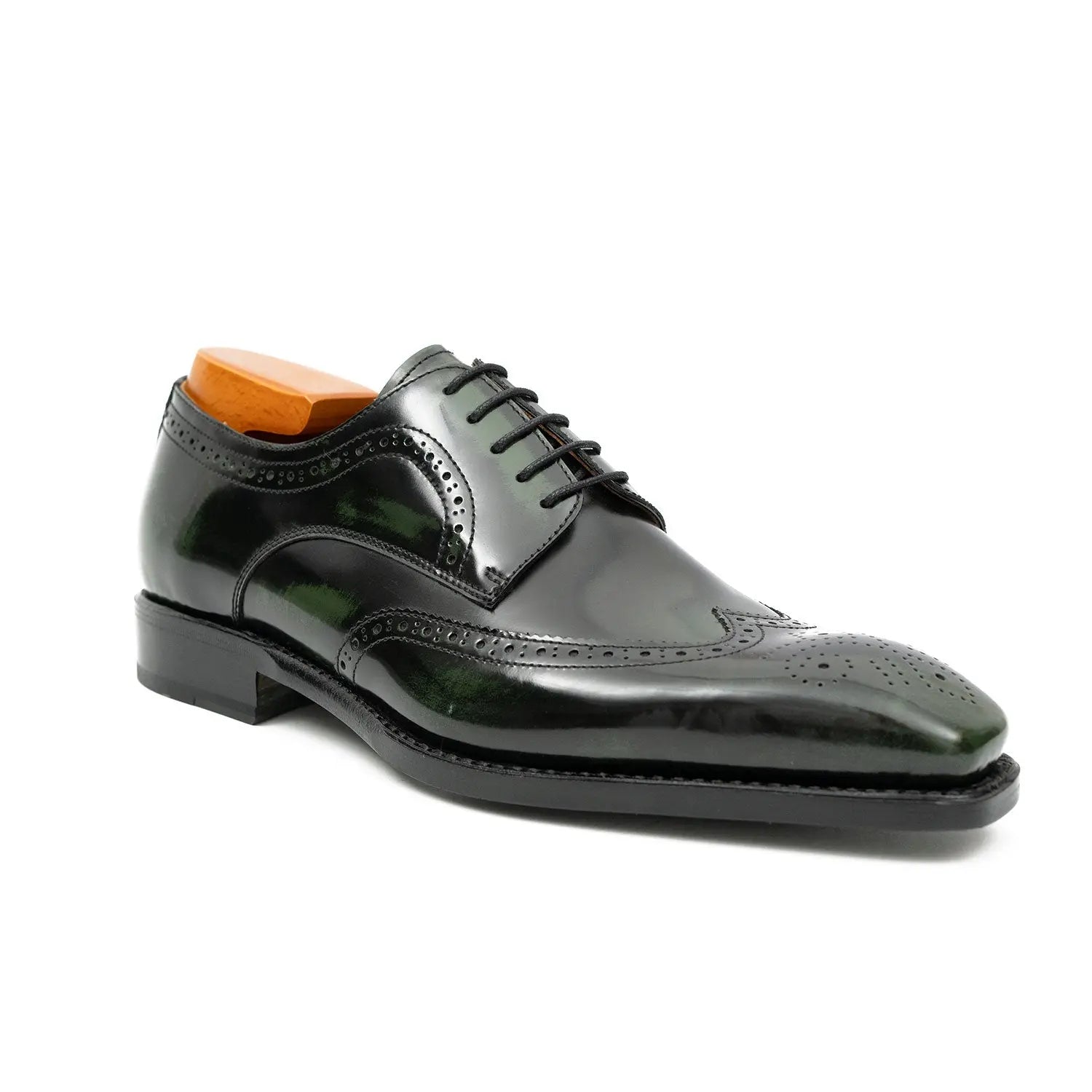 Patent leather goodyear welt dress shoes Green