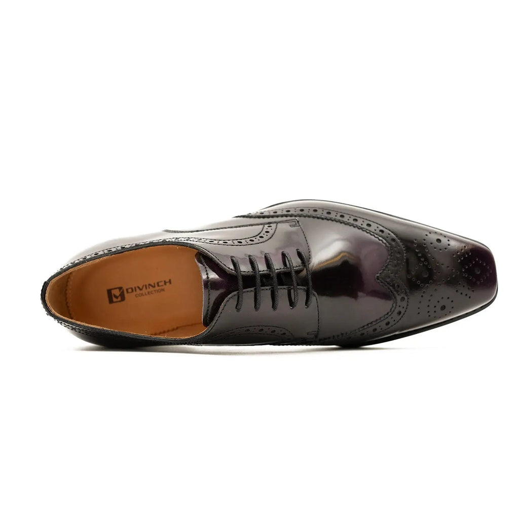 Patent leather goodyear welt dress shoes Purple