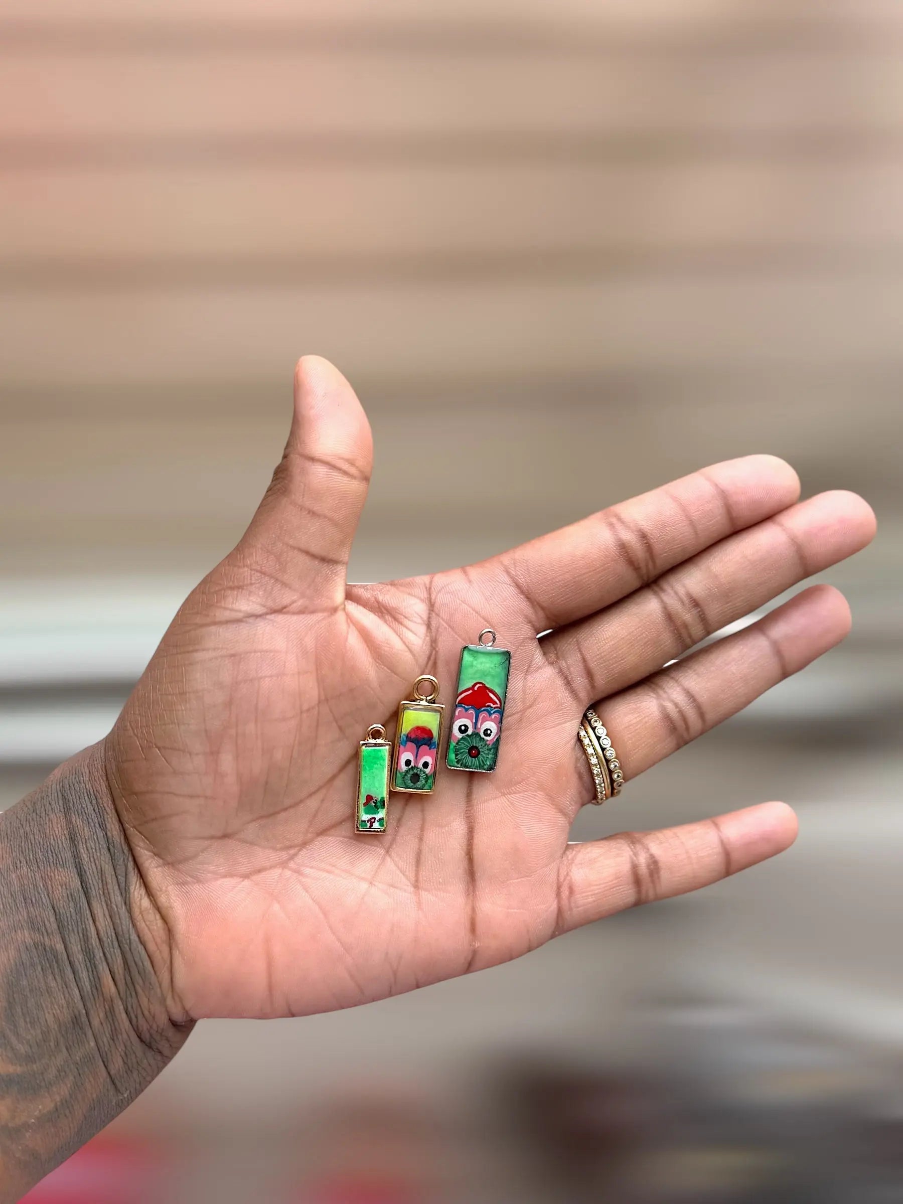 Mini Hand-Painted Phillies Phanatic Pendant Necklace