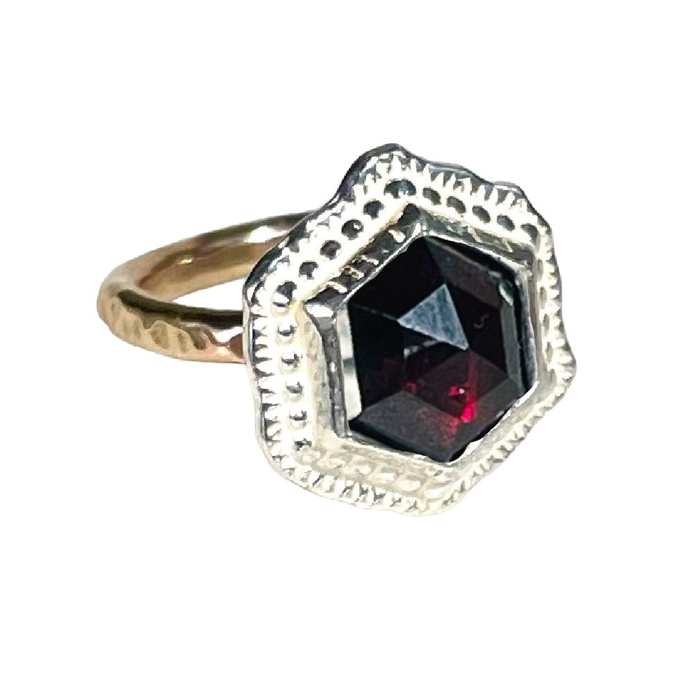 Hex Gemstone Ring
