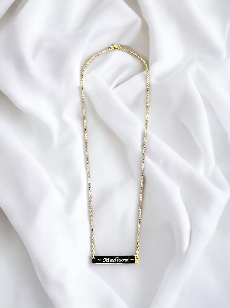 Engraved Bar Necklace