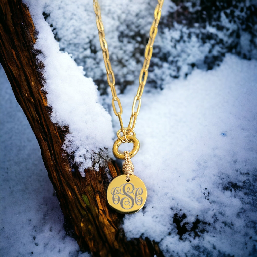 Large Round Monogram Necklace
