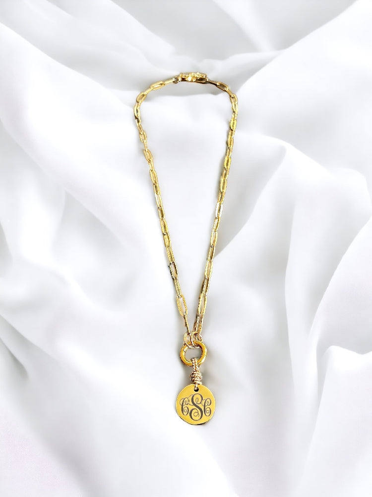 Large Round Monogram Necklace