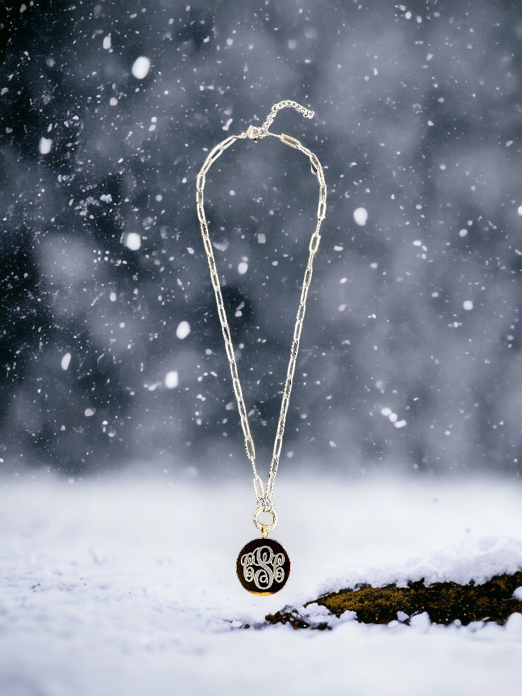 Large Round Monogram Necklace