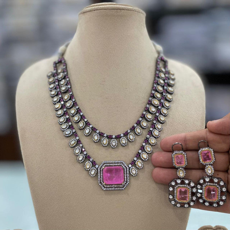 Moisaanite Necklace Earrings Set for Women