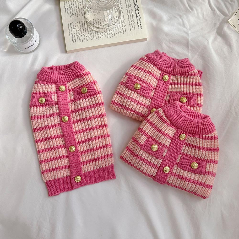 Pink Parisian Chic Knitted Pet Sweater | NCS