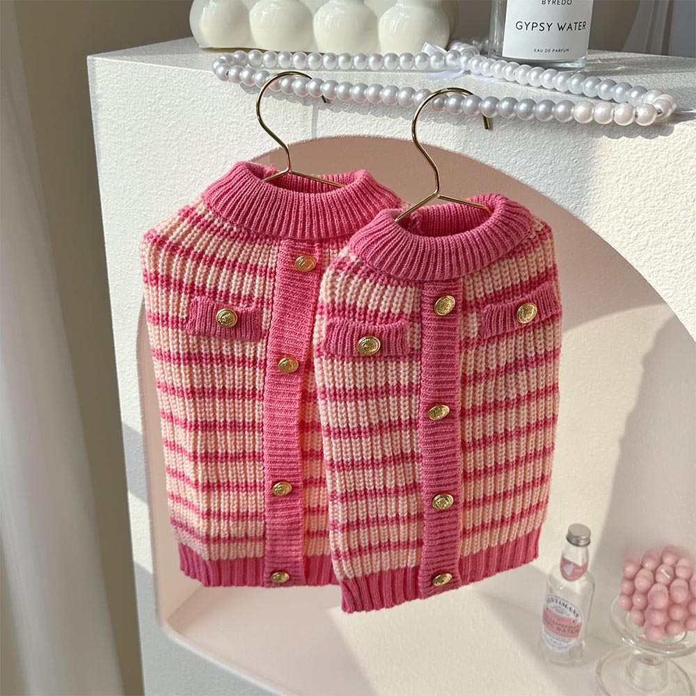 Pink Parisian Chic Knitted Pet Sweater | NCS