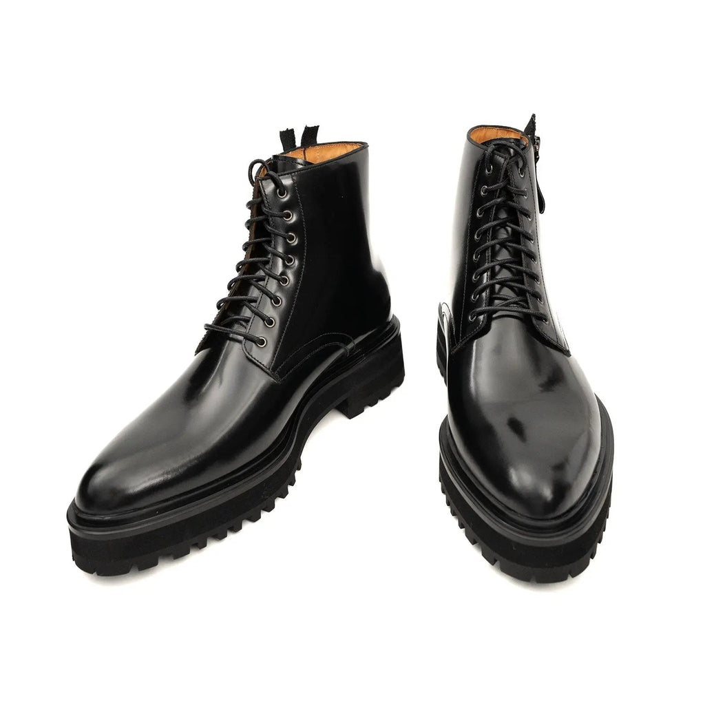 Platform Patent Combat Boots