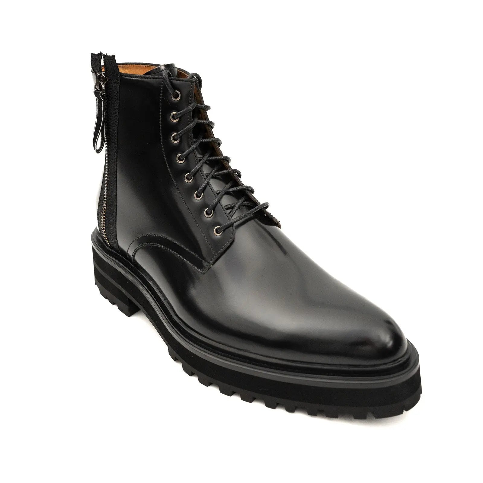 Platform Patent Combat Boots