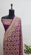 Banarasi Pure Handloom Khaddi Georgette Bandhani Silk Saree