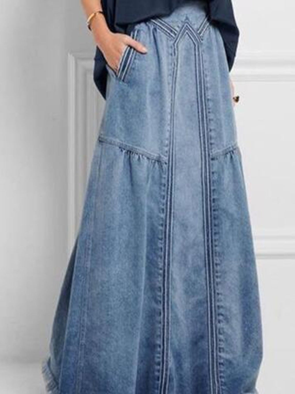 Maxi denim skirt
