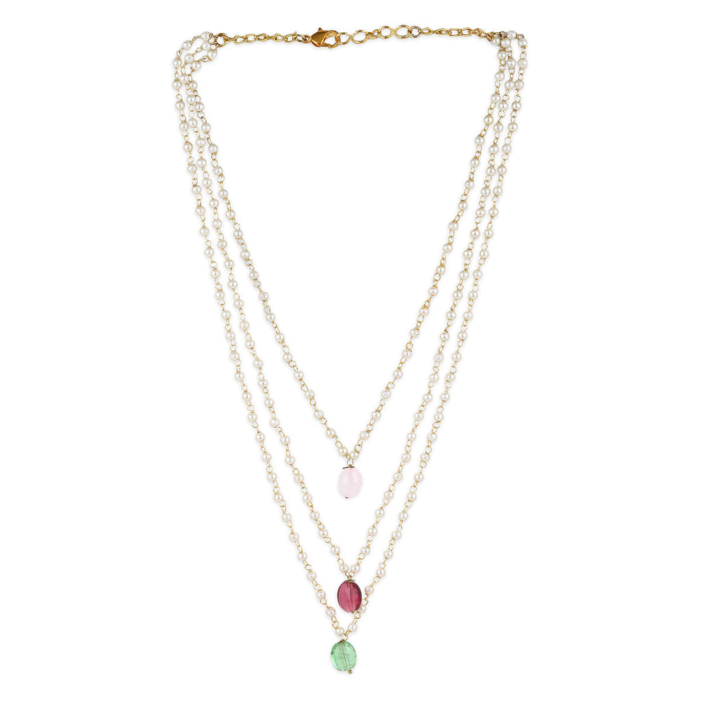 Beautiful Pearl & Stone Necklace