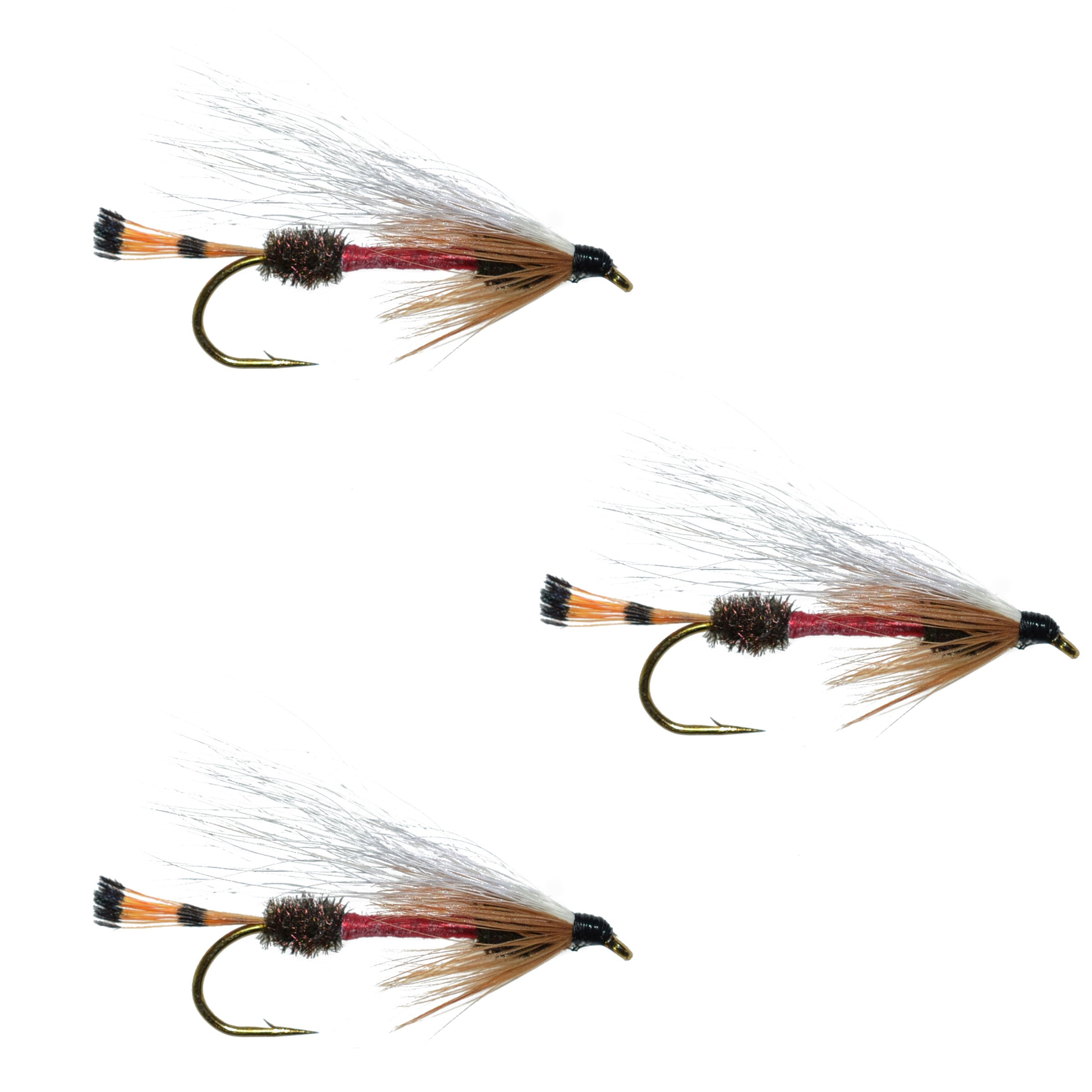 3 Pack Royal Coachman Bucktail Classic Streamer Flies - Hook Size 4