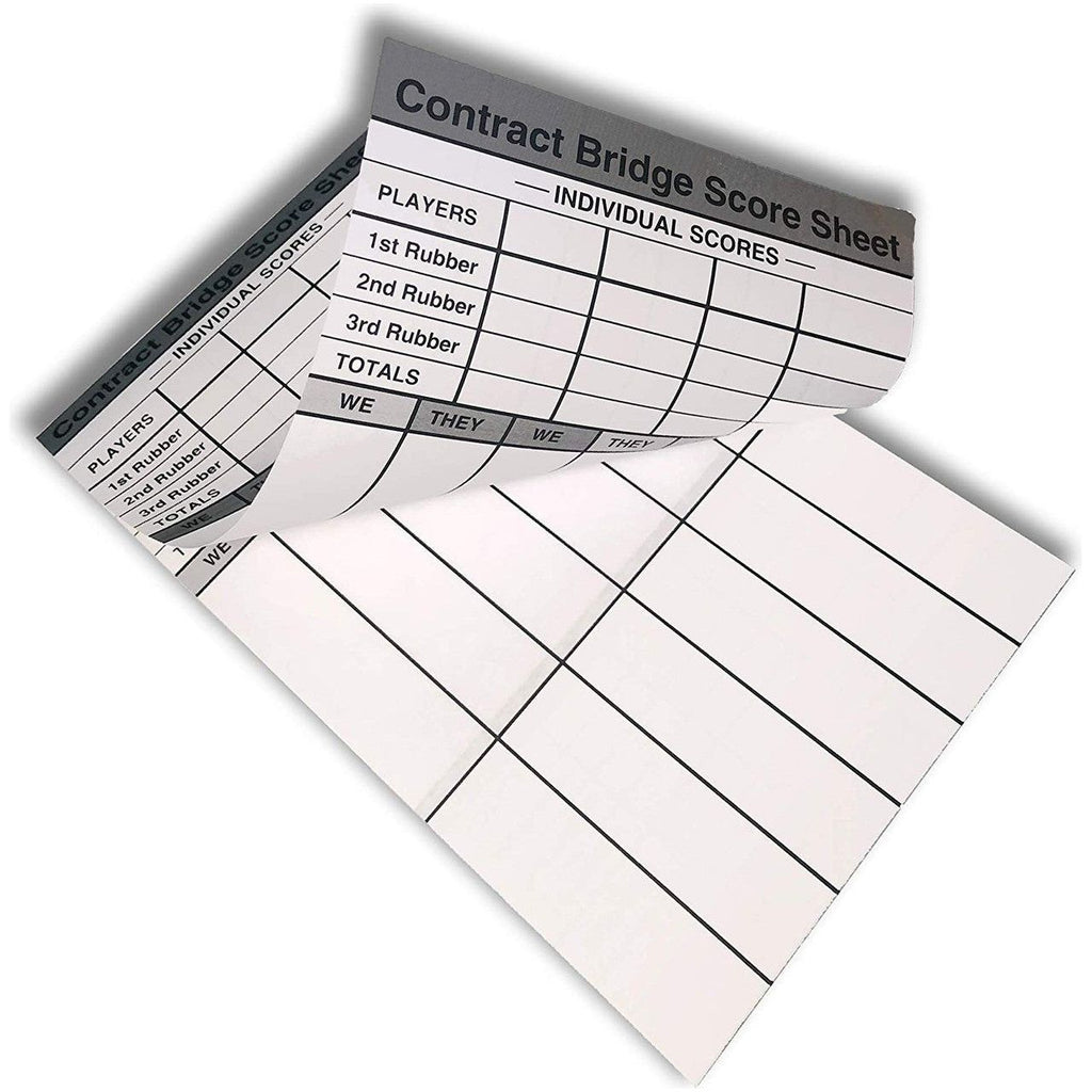 Rubber Bridge Score Pads - Pack of 6 Pads