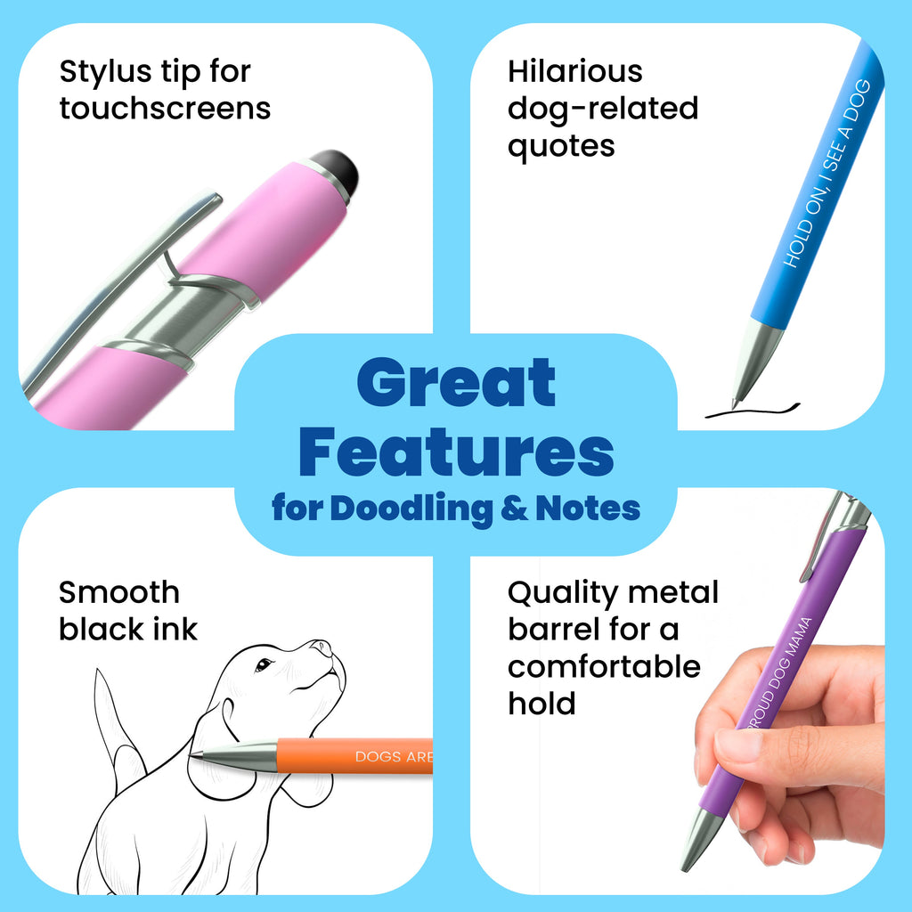 Dog-Themed Stylus Pen Set: 1 pc. Dog Lover & 1 pc. Dog Mom