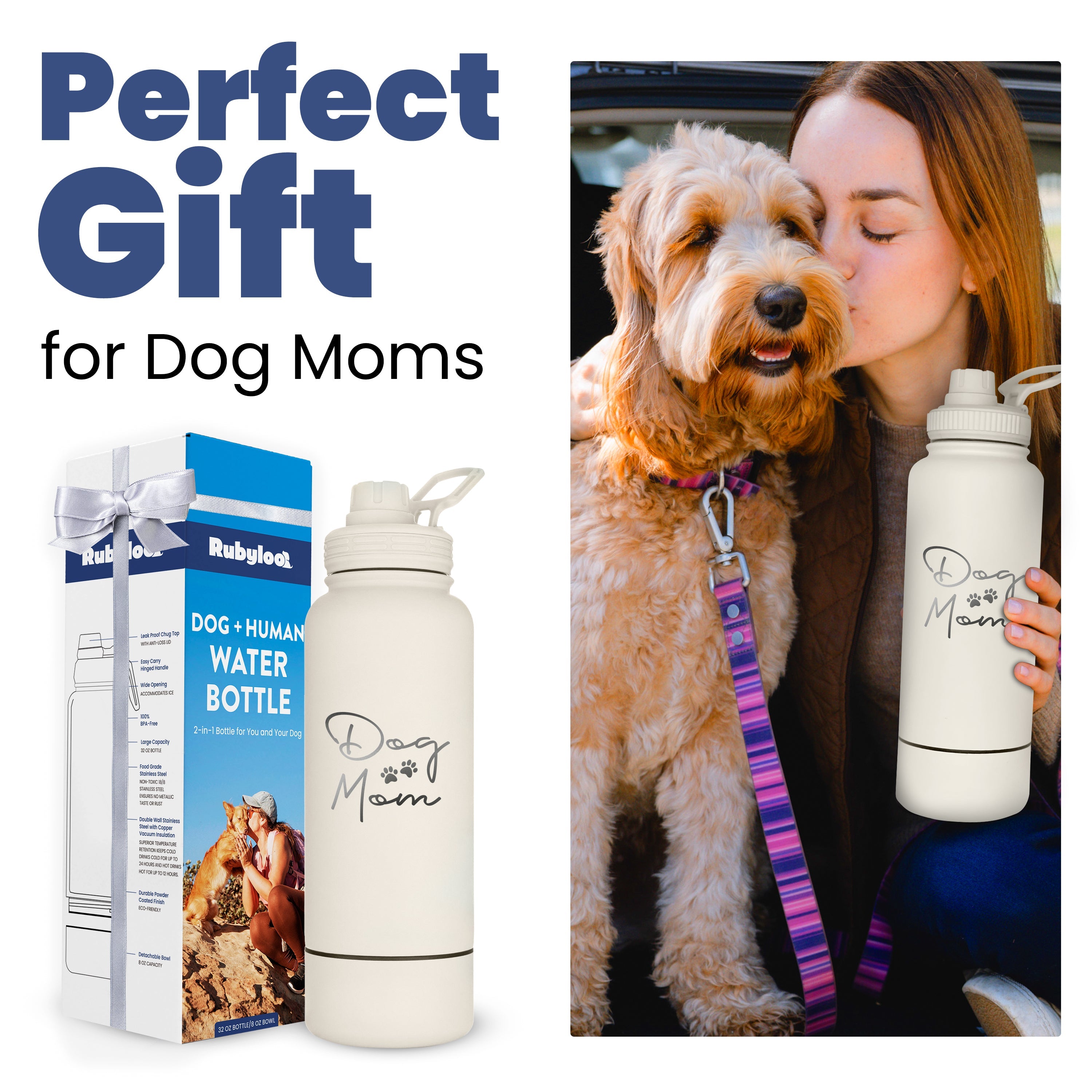 Water Bottle with Detachable Dog Bowl
