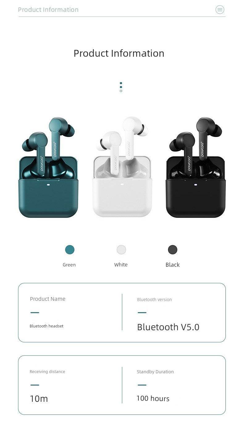 Polvcog X7 True Wireless TWS Bluetooth Headset Binaural in-Ear Sports Game Long Standby Endurance Noise Reduction