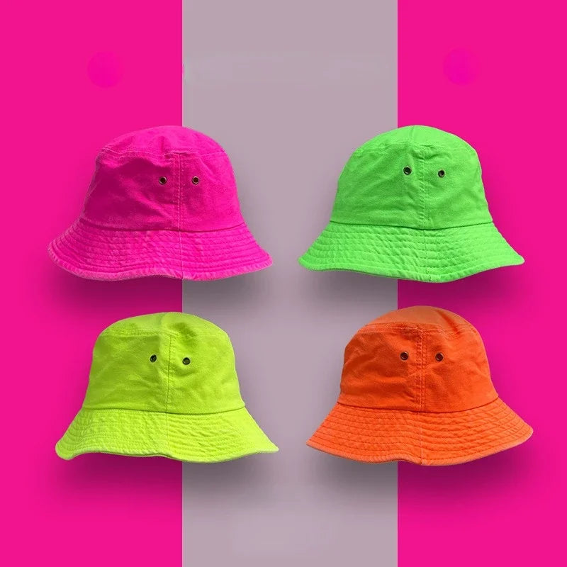 Fluorescent Bucket Summer Hat