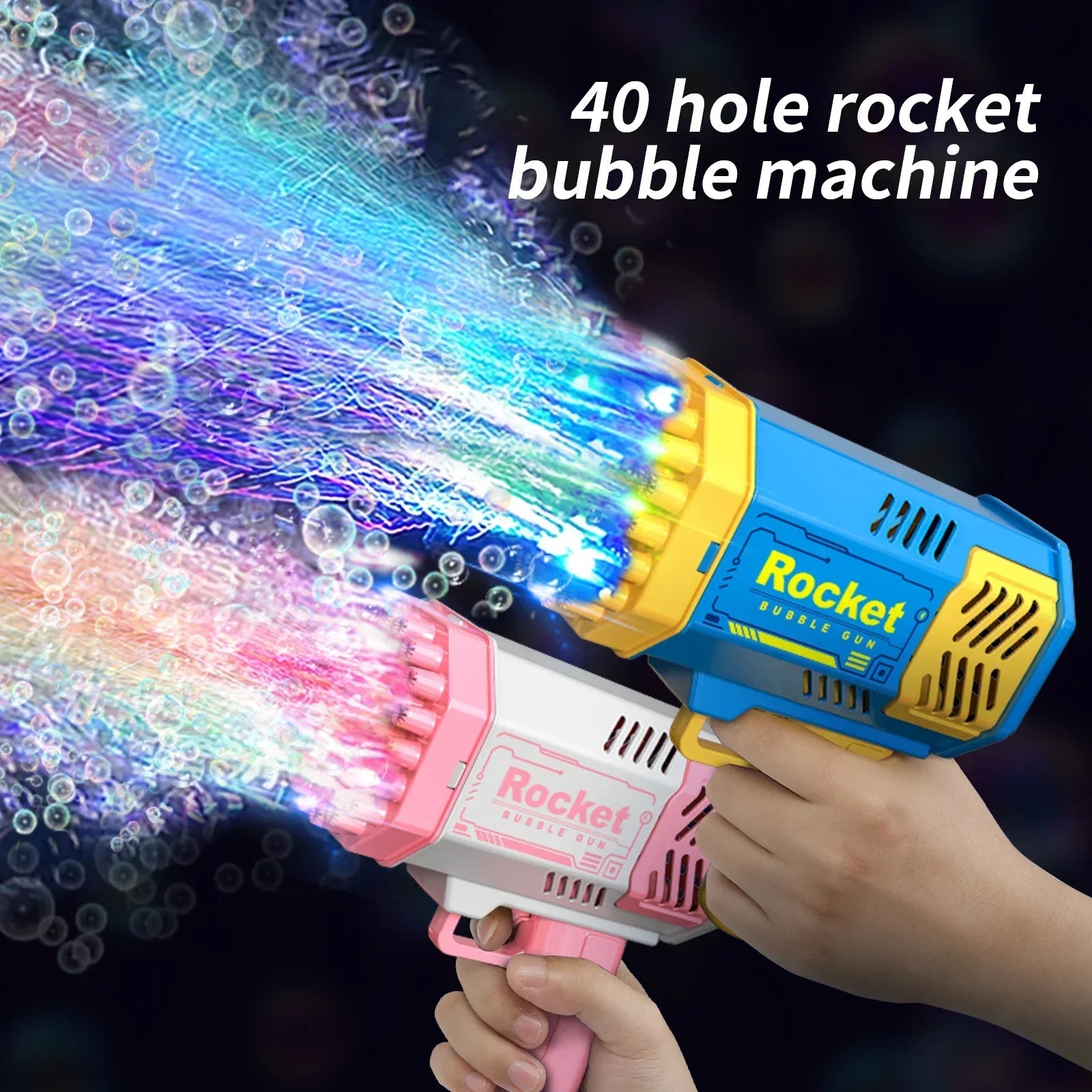 40 hole handheld light bubble gun