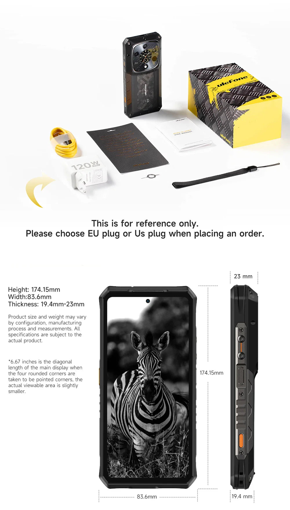 Ulefone Armor 28 Ultra 5G AI Rugged Phone 1TB ROM+32GB RAM Android Smartphone AMOLED 6.67" 10600mAh