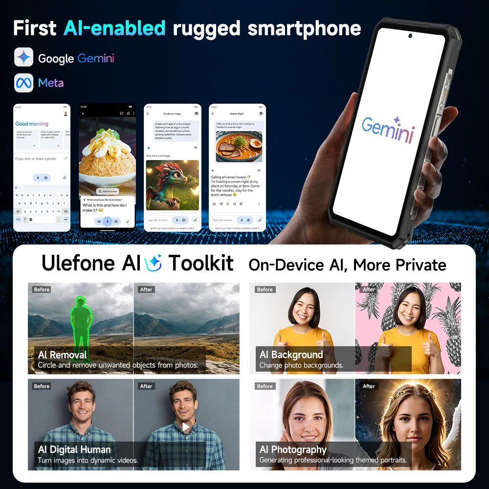 Ulefone Armor 28 Ultra 5G AI Thermal Imaging Rugged Phone Dimensity 9300+ 1TB ROM 32GB RAM Android Smartphone AMOLED Mobile