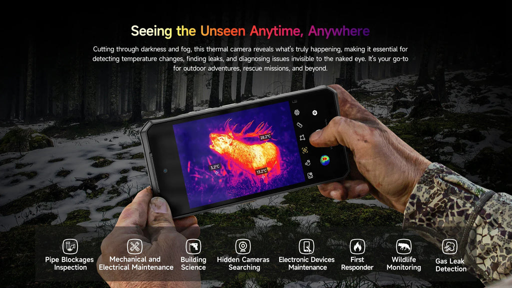 Ulefone AI Armor 28 Ultra 5G Thermal Imaging Rugged Phone MTK Dimensity 9300+ AMOLED Android Smartphone 1TB ROM