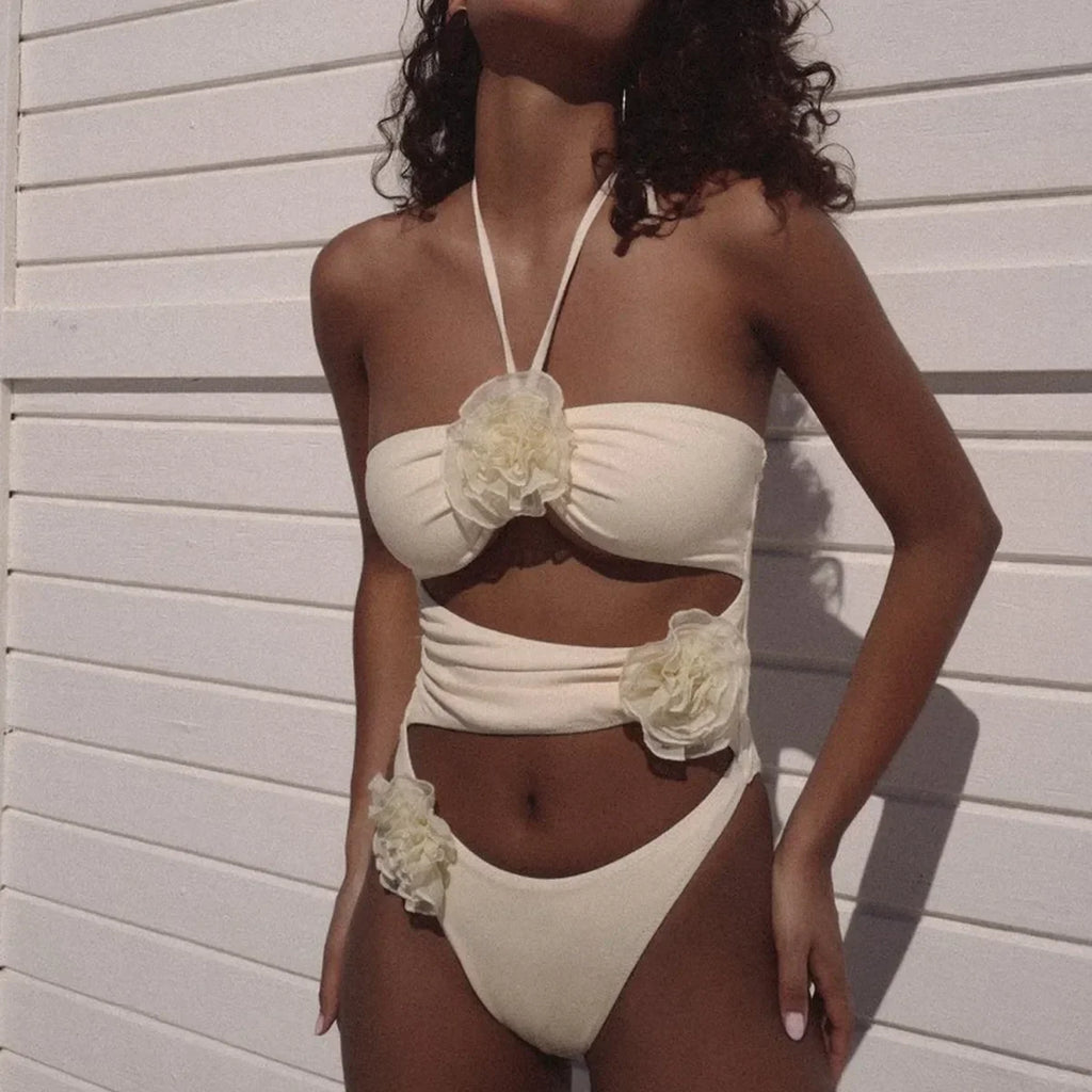 Floral cut-out one piece