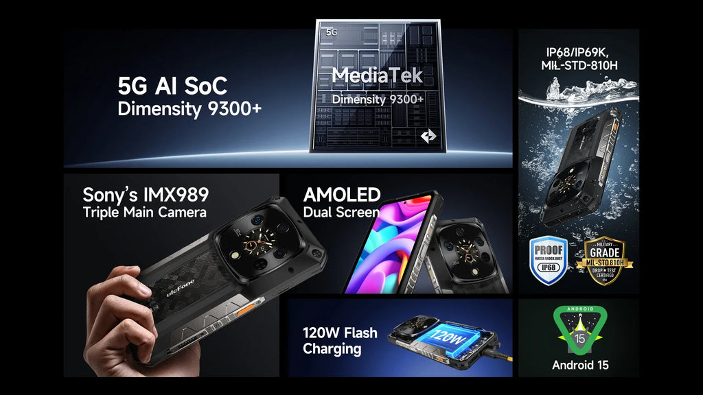 Ulefone Armor 28 Ultra 5G AI Rugged Phone 1TB ROM+32GB RAM Android Smartphone AMOLED 6.67" 10600mAh