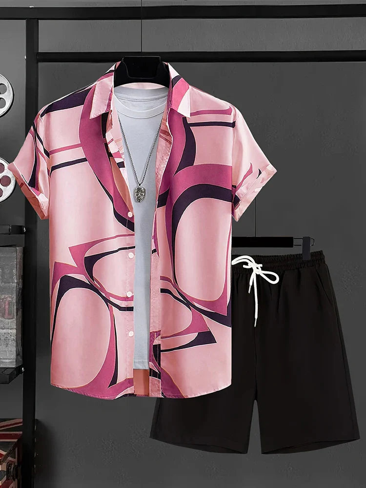 Resort wear Luxury Style Men's Short-sleeved outfit