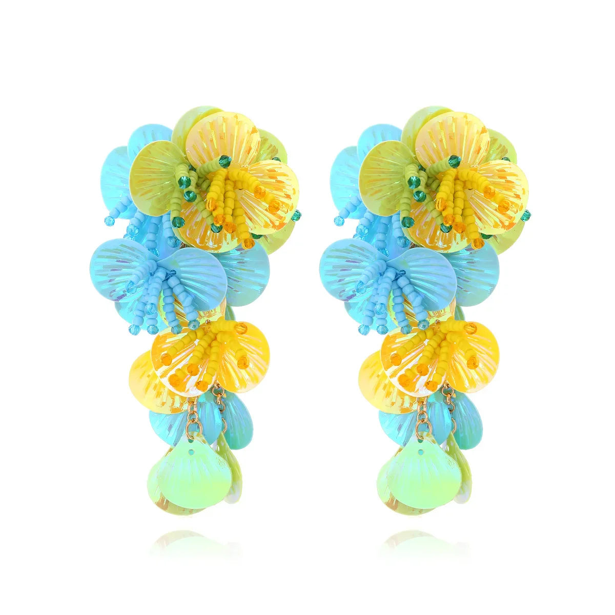 Colorful Shiny Large Shell Earrings