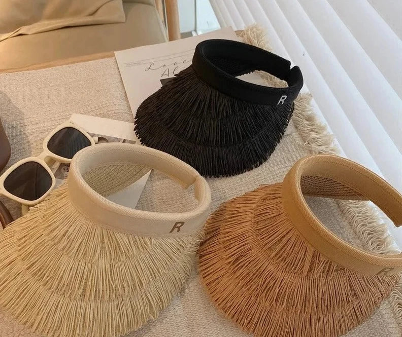 Summer Straw Sun Visor Hat