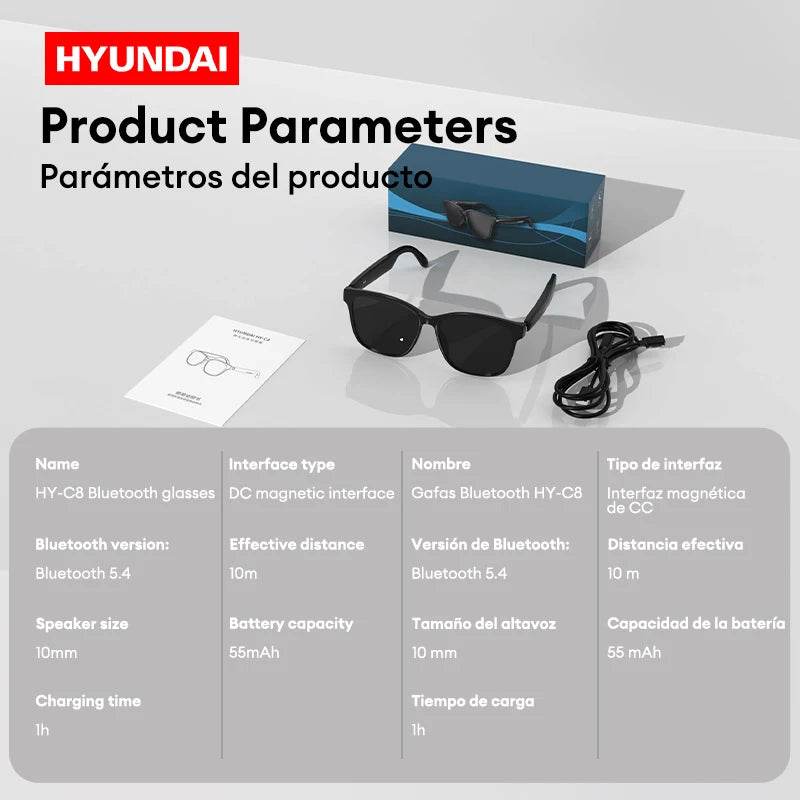 HYUNDAI HY-C8 AI Glasses Earphones With Camera Automatic voice translation Smart glasses Multi-function keys For Sports