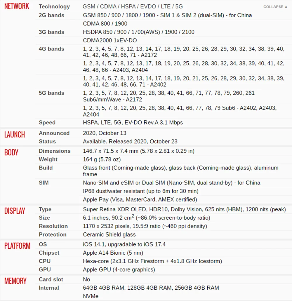 (Refurbished) Apple iPhone 12 5G Face ID Mobile SmartPhone Original Used Unlocked 6.1" 64/128/256GB ROM Hexa-core IOS 12MP Camera