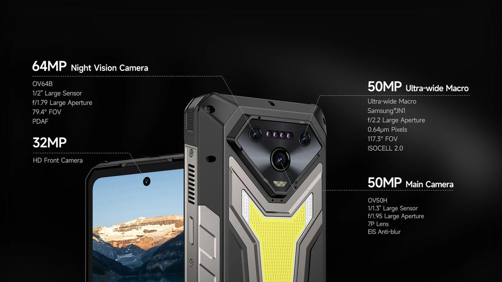 Ulefone Armor 34 Pro 5G AI Rugged Phone 25500mAh Up to 32GB+512GB Built-in Projector 120Hz 6.95" NFC Smartphone