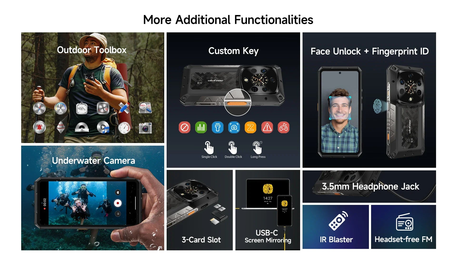 Ulefone Armor 28 Ultra 5G AI Thermal Imaging Rugged Phone Dimensity 9300+ 1TB ROM 32GB RAM Android Smartphone AMOLED Mobile