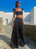 Halle Black Lace Three Piece swimsuit