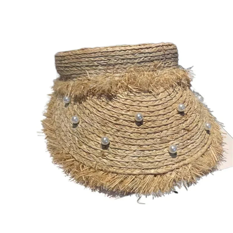 Summer Style Japanese Straw Fringe Visor hat