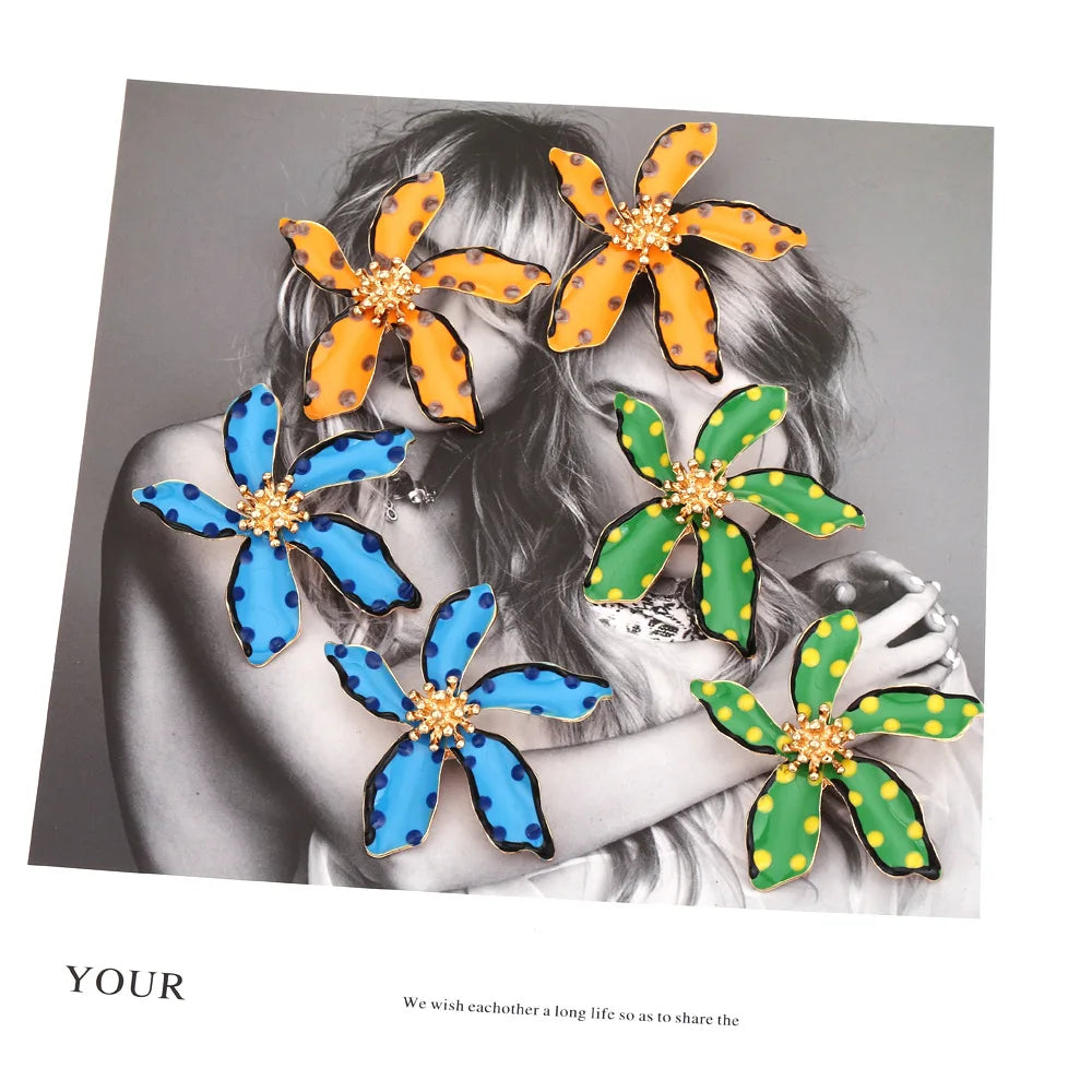 Sweet Big Flower Stud Earrings