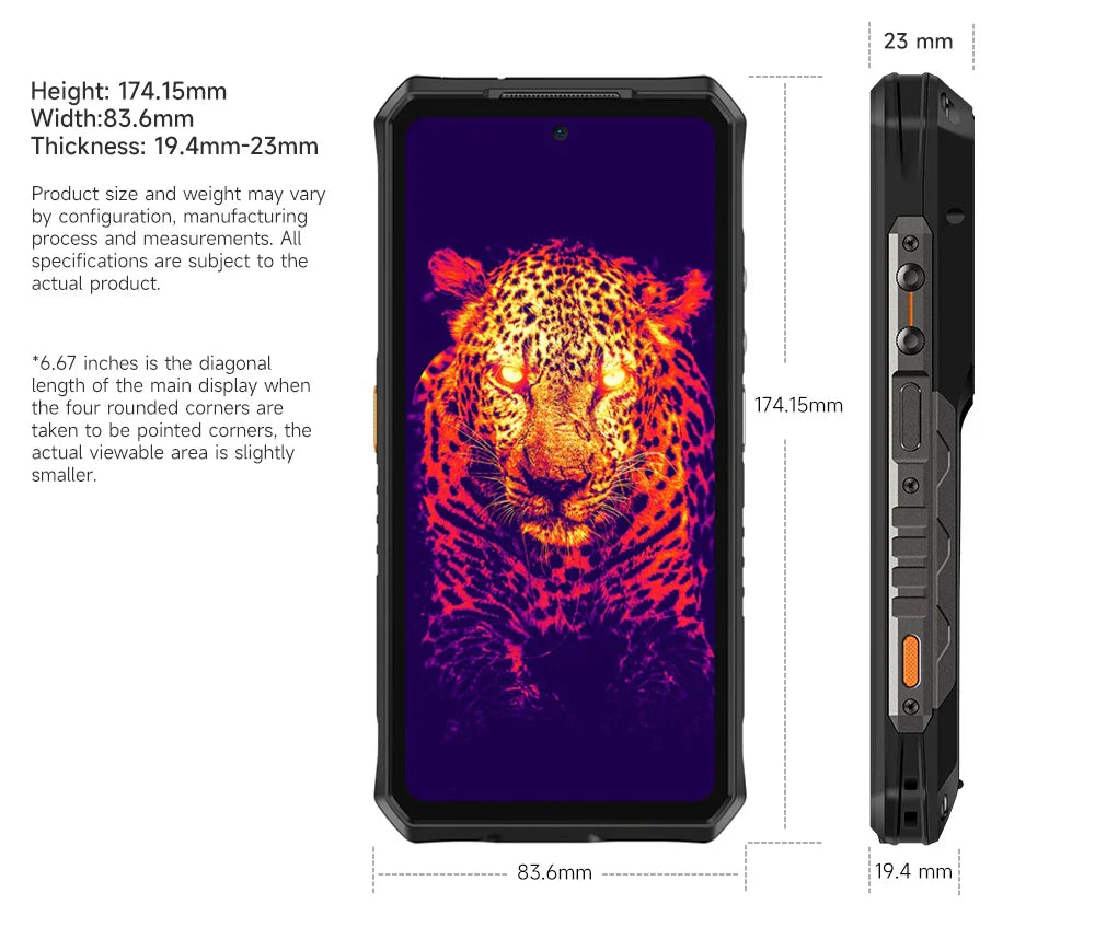 Ulefone AI Armor 28 Ultra 5G Thermal Imaging Rugged Phone MTK Dimensity 9300+ AMOLED Android Smartphone 1TB ROM