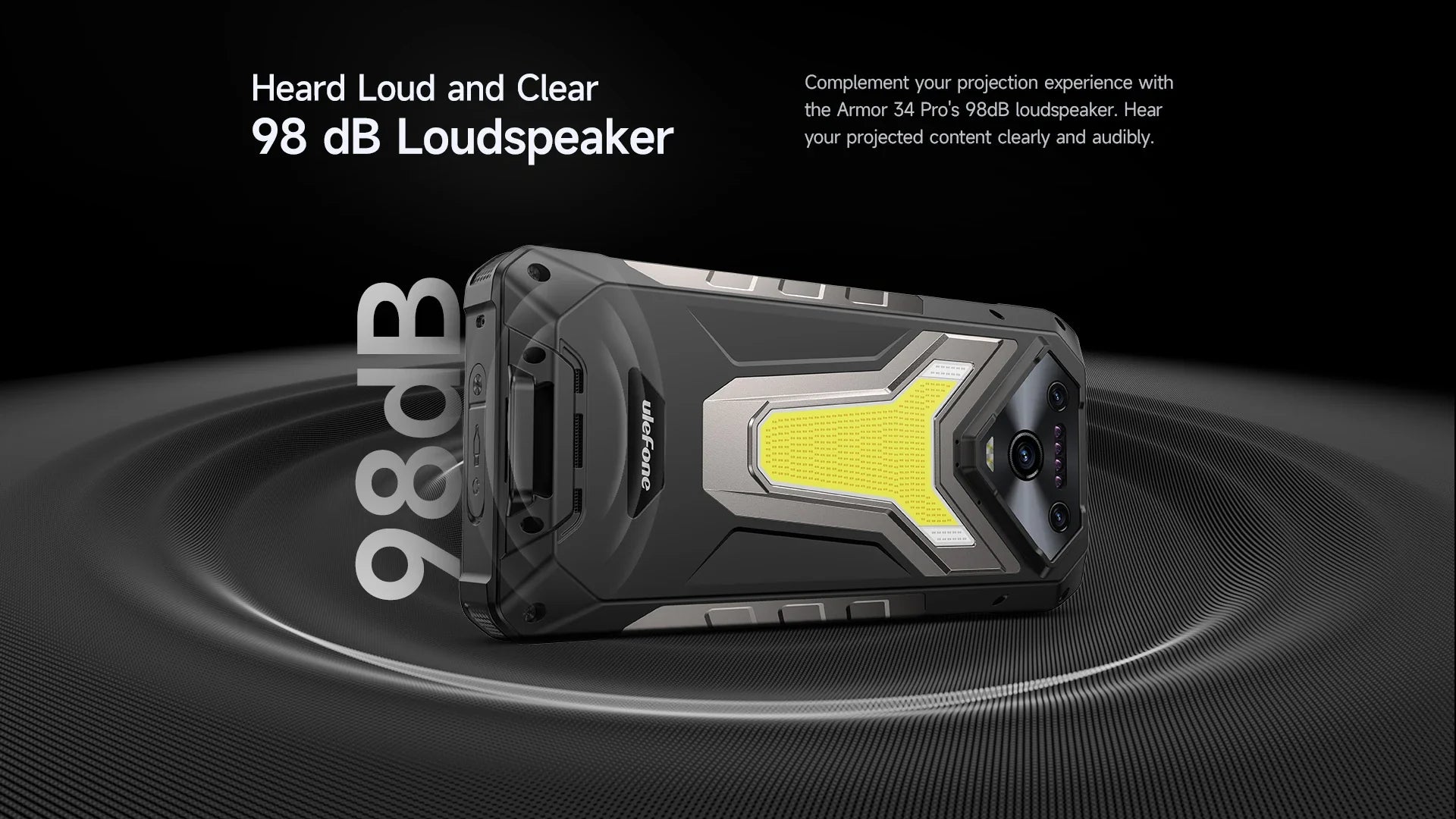 Ulefone Armor 34 Pro 5G AI Rugged Phone 25500mAh Up to 32GB+512GB Built-in Projector 120Hz 6.95" NFC Smartphone